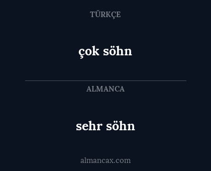 sehr söhn - çok söhn