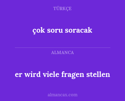 er wird viele fragen stellen - çok soru soracak