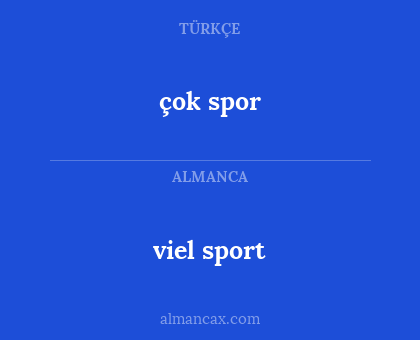 viel sport - çok spor