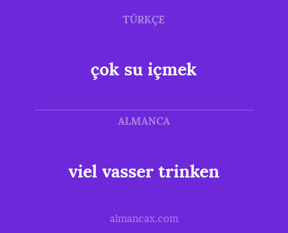 çok su içmek - viel vasser trinken
