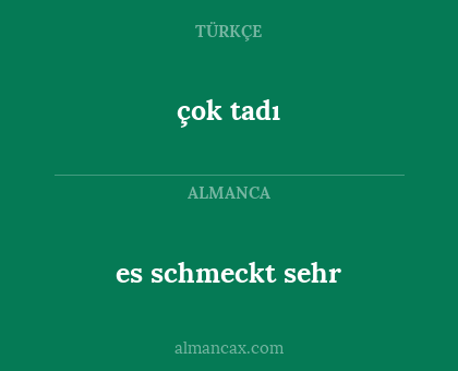 es schmeckt sehr - çok tadı