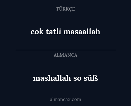 cok tatli masaallah - mashallah so süß