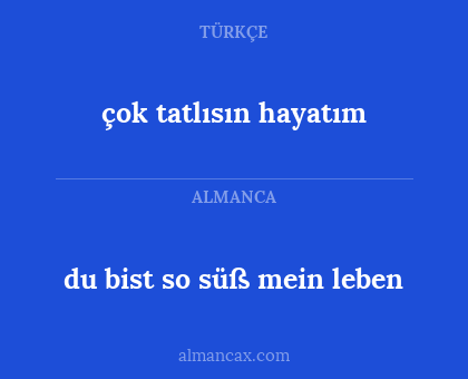 çok tatlısın hayatım - du bist so süß mein leben