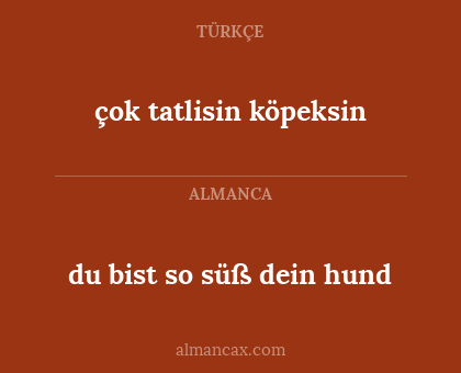 çok tatlisin köpeksin - du bist so süß dein hund