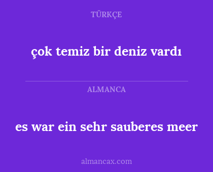 es war ein sehr sauberes meer - çok temiz bir deniz vardı