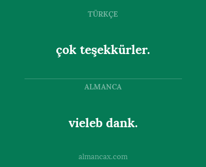 çok teşekkürler. - vieleb dank.