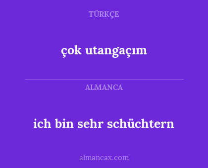 çok utangaçım - ich bin sehr schüchtern