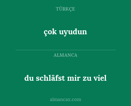 çok uyudun - du schläfst mir zu viel