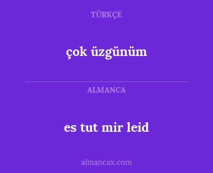çok üzgünüm - es tut mir leid
