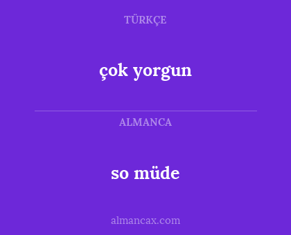 çok yorgun - so müde