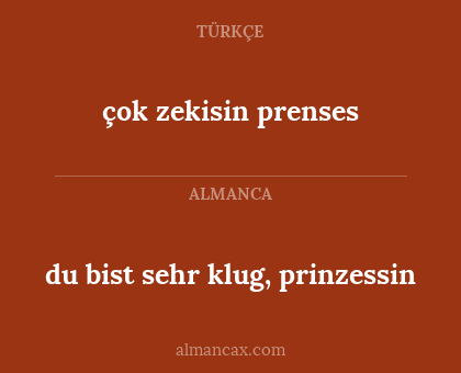 çok zekisin prenses - du bist sehr klug, prinzessin