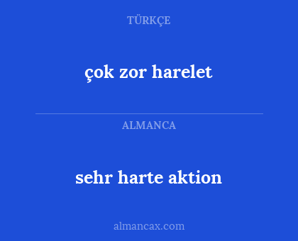 sehr harte aktion - çok zor harelet