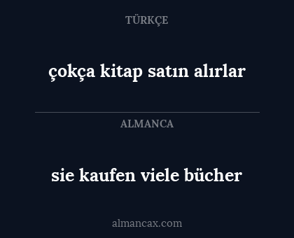 sie kaufen viele bücher - çokça kitap satın alırlar