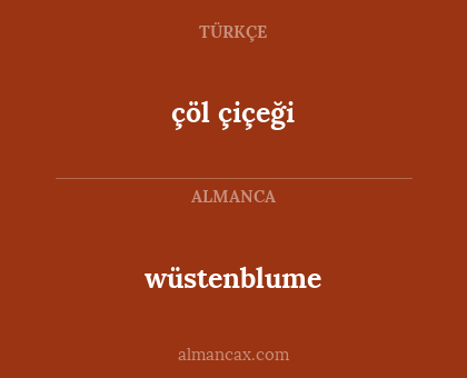 çöl çiçeği - wüstenblume