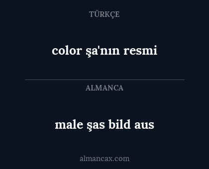 color şa'nın resmi - male şas bild aus