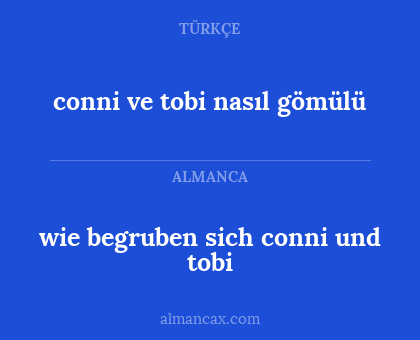 conni ve tobi nasıl gömülü - wie begruben sich conni und tobi