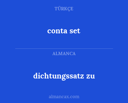 conta set - dichtungssatz zu