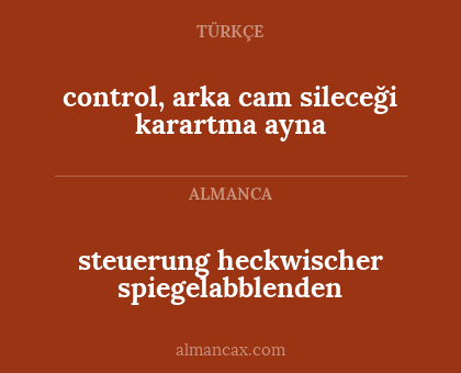 steuerung heckwischer spiegelabblenden - control, arka cam sileceği karartma ayna