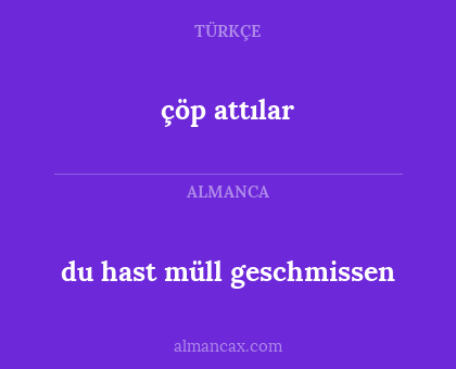 çöp attılar - du hast müll geschmissen