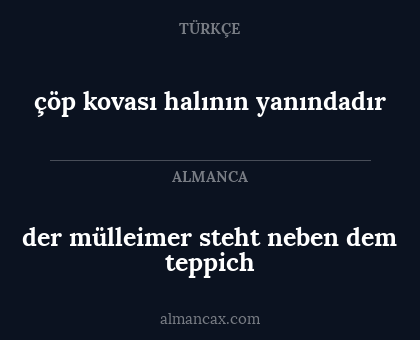 der mülleimer steht neben dem teppich - çöp kovası halının yanındadır