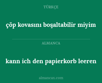 çöp kovasını boşaltabilir miyim - kann ich den papierkorb leeren
