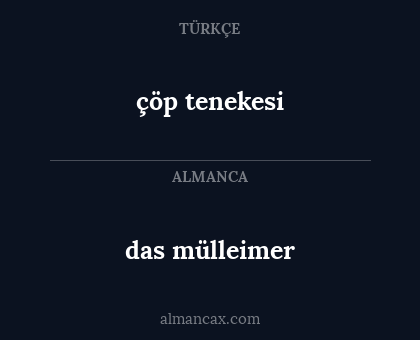 das mülleimer - çöp tenekesi