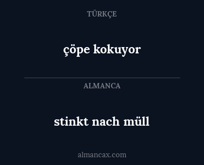 çöpe kokuyor - stinkt nach müll