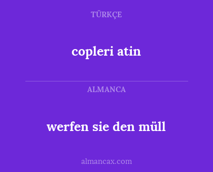werfen sie den müll - copleri atin