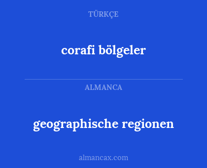 corafi bölgeler - geographische regionen
