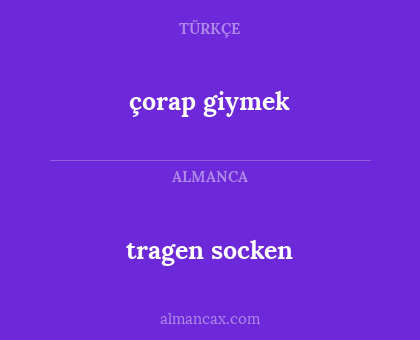 tragen socken - çorap giymek