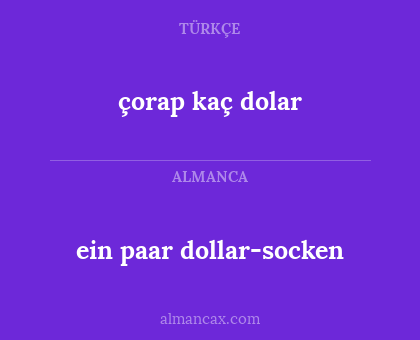 çorap kaç dolar - ein paar dollar-socken