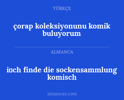 çorap koleksiyonunu komik buluyorum - i̇ch finde die sockensammlung komisch
