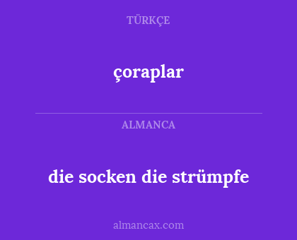 die socken die strümpfe - çoraplar