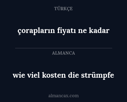 çorapların fiyatı ne kadar - wie viel kosten die strümpfe