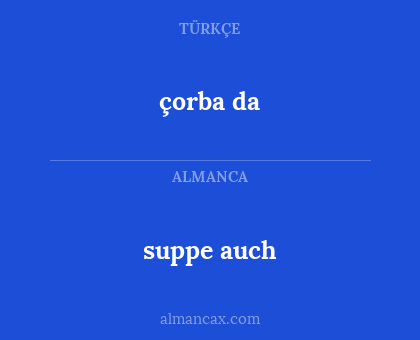 suppe auch - çorba da