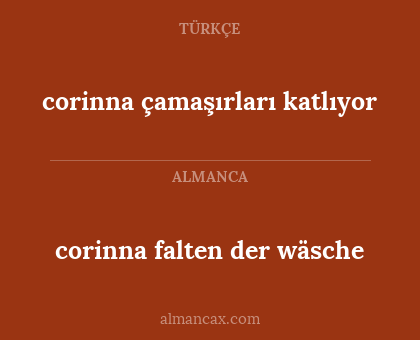 corinna falten der wäsche - corinna çamaşırları katlıyor