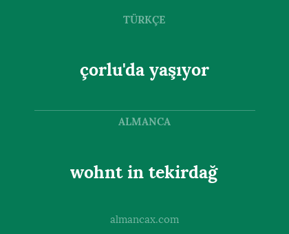 çorlu'da yaşıyor - wohnt in tekirdağ