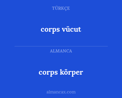 corps körper - corps vücut