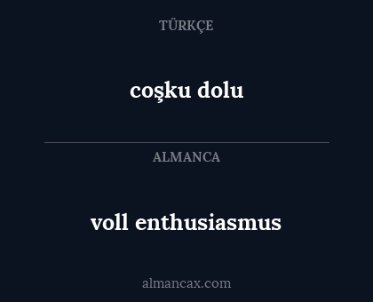 voll enthusiasmus - coşku dolu