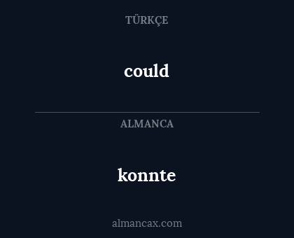 konnte - could