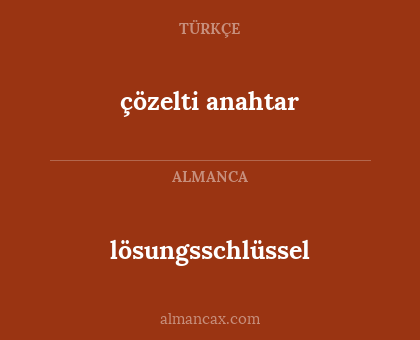 lösungsschlüssel - çözelti anahtar