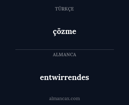 çözme - entwirrendes