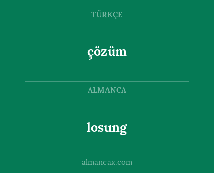 çözüm - losung