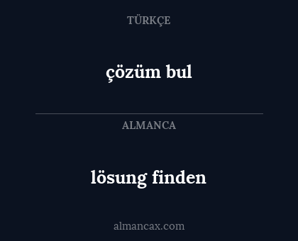 lösung finden - çözüm bul