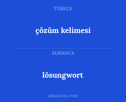 lösungwort - çözüm kelimesi