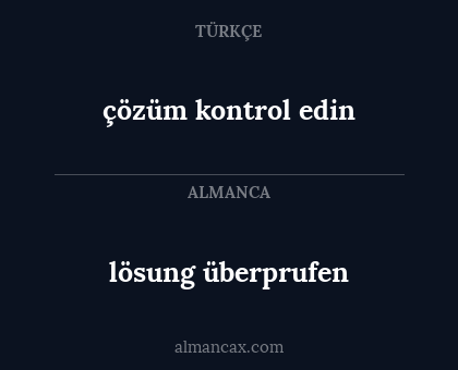 lösung überprufen - çözüm kontrol edin