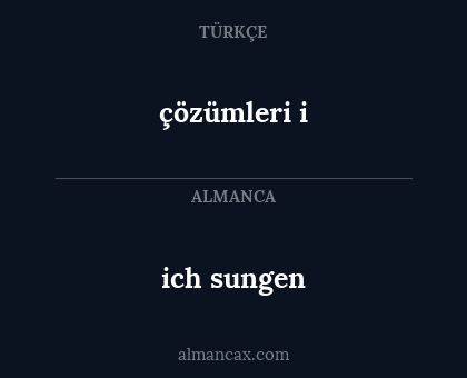 çözümleri i - ich sungen