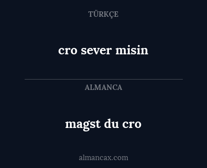 cro sever misin - magst du cro