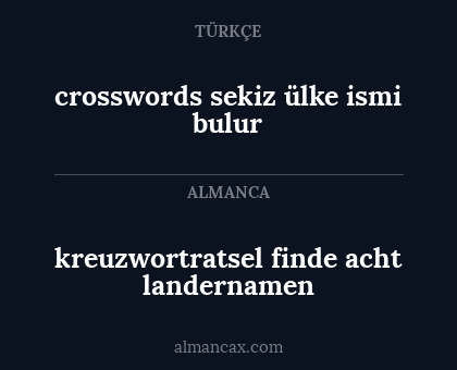 kreuzwortratsel finde acht landernamen - crosswords sekiz ülke ismi bulur