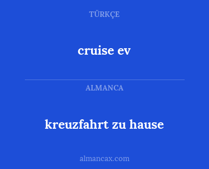 cruise ev - kreuzfahrt zu hause